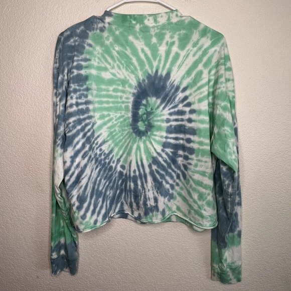 DayDreamer Revolve Small Tie Dye Long Sleeve Crop Tee Boho Blogger Favorite Ac23 - Picture 5 of 7